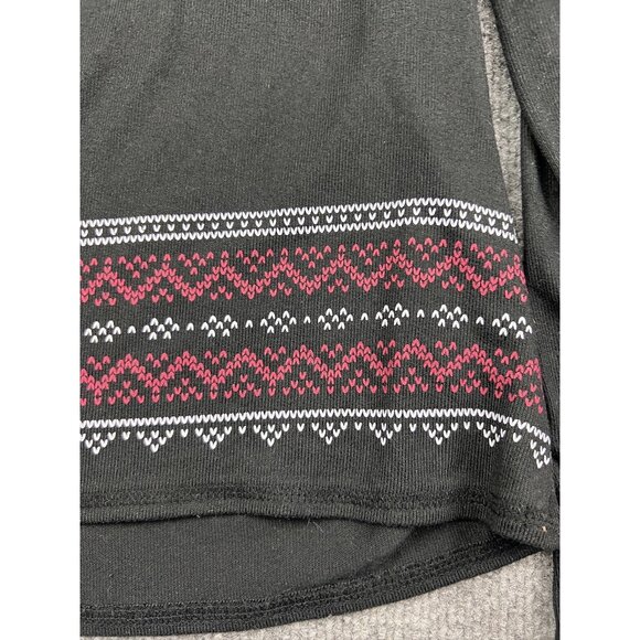 Lucky Brand Blouse Women's Small Black Red Geometric Stripe Long Sleeve Boho - Picture 4 of 7